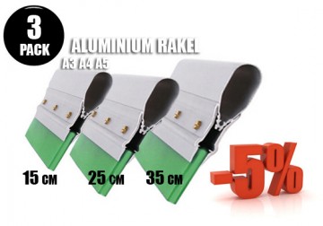 Driedelige Aluminium Rakelset Shore 75A Medium Green